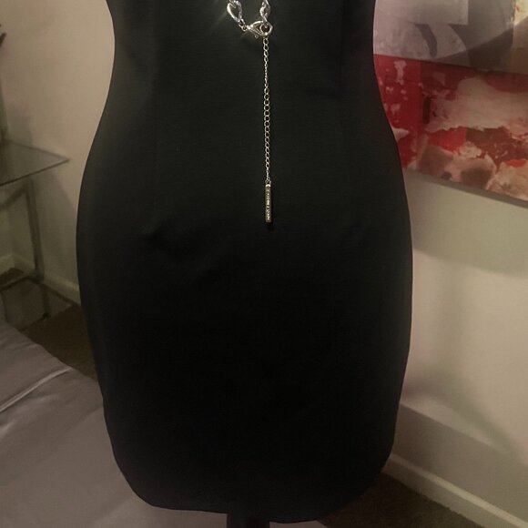 Michael Kors Black Sleeveless Mini Dress with Silver Neck Chain - Picture 6 of 9